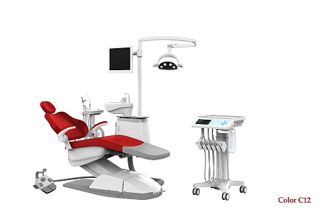 SILVERFOX 8000C-SMS0 CART – Стоматологическая установка с подкатным блоком врача и с мягкой обивкой