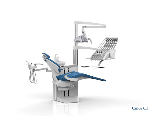SILVERFOX 8000С CMS0 – Стоматологическая установка с верхней подачей и электрической системой управления инструментами, подачей воздуха и воды
