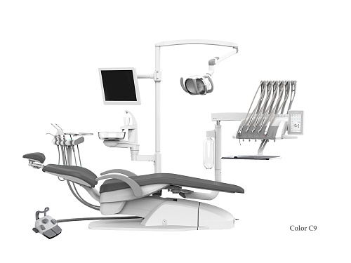 SILVERFOX 8000C-CRS0 Compact – Стоматологическая установка с верхней подачей, без гидроблока и с мягкой обивкой